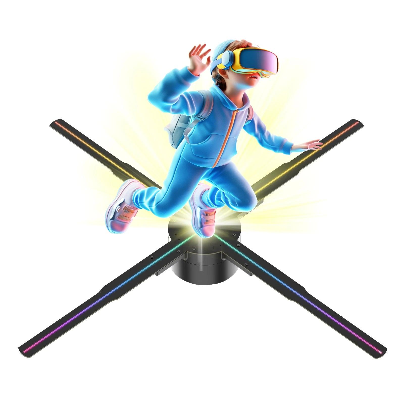 65cm 3D Hologram Fan LED Illuminated Sign Holiday Advertising Lights WIFI Remote Control Display Image Video Hologram Projecter - MANDOTOS