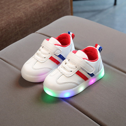 Ancient Energy Kimmy White LED Sneakers Shoes with glowing soles and casual sporty design for stylish comfort.