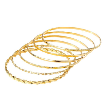 Bohemian Metal Chain Bracelet Set For Women Geometric Gold Color Thick Link Chain Bangle Female Fashion Jewelry - MANDOTOS