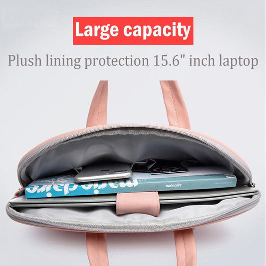 "PU Leather Women Laptop Bag Notebook Carrying Case Briefcase For Macbook Air 13.3 14 15.6 Inch Men Handbags Shoulder Mouse Bag - MANDOTOS"