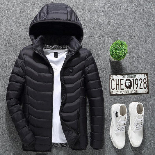 "New Heated Jacket Coat USB Electric Jacket Cotton Coat Heater Thermal Clothing Heating Vest Men's Clothes Winter - MANDOTOS"