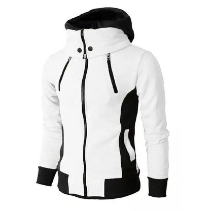 "Men's Zip UP Hooded Jacket Fake Two Piece Sports Cardigan Casual Slim Sweatshirt Jacket - MANDOTOS"