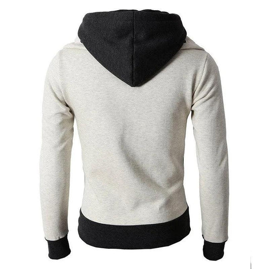 "Men's Zip UP Hooded Jacket Fake Two Piece Sports Cardigan Casual Slim Sweatshirt Jacket - MANDOTOS"