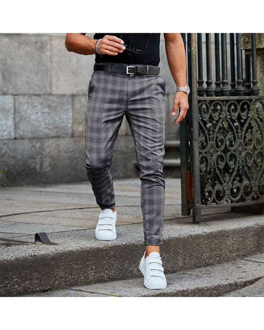 "Plaid Print Pants Men's Casual Trousers Loose And Thin - MANDOTOS"