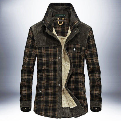 "Winter Jacket Men Thicken Warm Fleece Jackets Coats Pure Cotton Plaid Jacket Military Clothes - MANDOTOS"