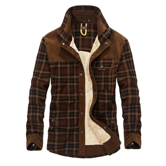 "Winter Jacket Men Thicken Warm Fleece Jackets Coats Pure Cotton Plaid Jacket Military Clothes - MANDOTOS"