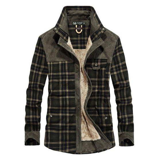 "Winter Jacket Men Thicken Warm Fleece Jackets Coats Pure Cotton Plaid Jacket Military Clothes - MANDOTOS"