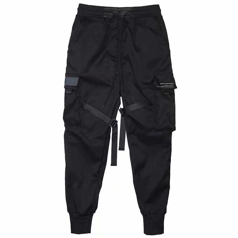 "Ribbons Harem Joggers Men Cargo Pants Streetwear Hip Hop Casual Pockets Cotton Track Pants - MANDOTOS"