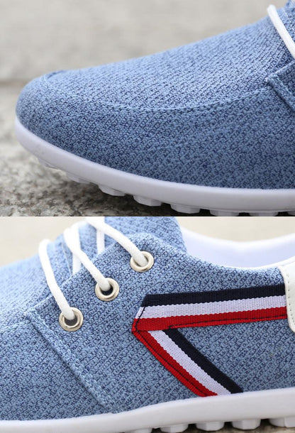 "Men'S Soft-Soled Canvas Shoes, Sports And Leisure Old Beijing Cloth Shoes, Peas Shoes - MANDOTOS"