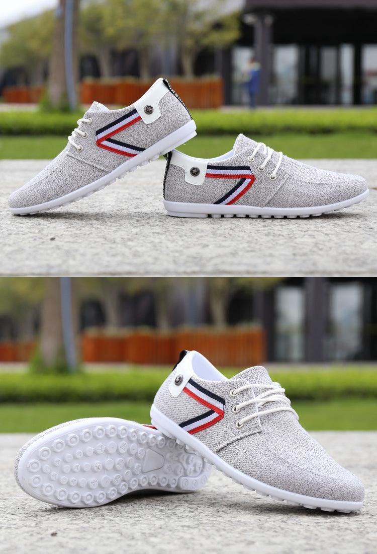 "Men'S Soft-Soled Canvas Shoes, Sports And Leisure Old Beijing Cloth Shoes, Peas Shoes - MANDOTOS"