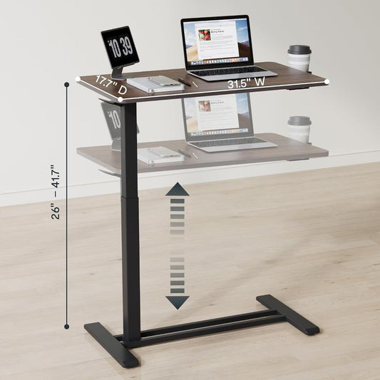 "Standing Scroll Table With Hidden Wheels Side Table Height-adjustable Bed Table - MANDOTOS"