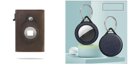 "Rfid Card Holder Men Wallets Money Bag Male Black Short Purse Small Leather Slim Wallets Mini Wallets For Airtag Air Tag - MANDOTOS"