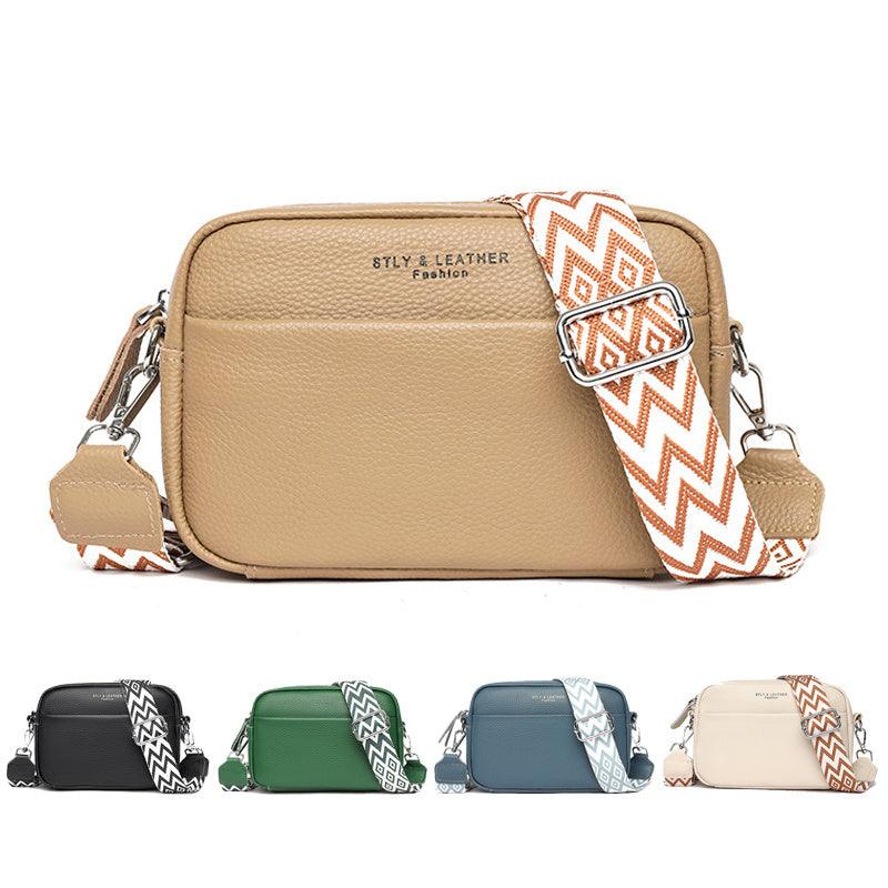 "Fashion Shoulder Crossbody Bags With Rhombus Embroidered Wide Shoulder Strap Cute Small Square Bag Women - MANDOTOS"