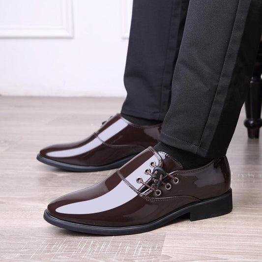 "Lace-Up Leather Shoes Men Business Casual Shoes Men - MANDOTOS"