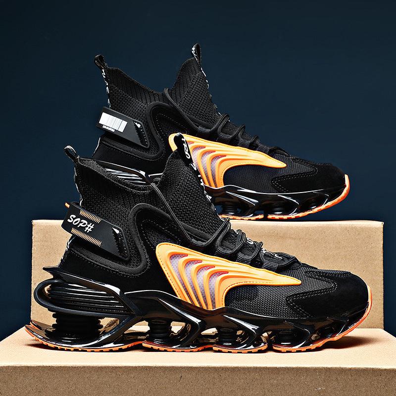 "Breathable Fly Woven Mesh High-top Thick-soled Old Shoes Casual Sports Socks Running Shoes - MANDOTOS"