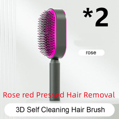 "Self Cleaning Hair Brush For Women One-key Cleaning Hair Loss Airbag Massage Scalp Comb Anti-Static Hairbrush - MANDOTOS"