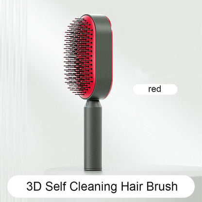 "Self Cleaning Hair Brush For Women One-key Cleaning Hair Loss Airbag Massage Scalp Comb Anti-Static Hairbrush - MANDOTOS"