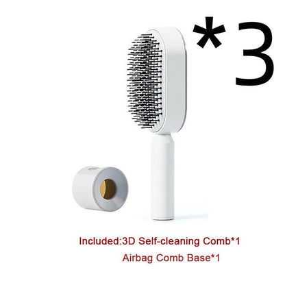 "Self Cleaning Hair Brush For Women One-key Cleaning Hair Loss Airbag Massage Scalp Comb Anti-Static Hairbrush - MANDOTOS"