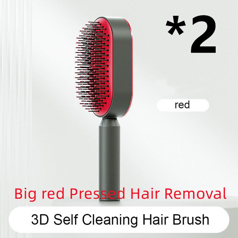 "Self Cleaning Hair Brush For Women One-key Cleaning Hair Loss Airbag Massage Scalp Comb Anti-Static Hairbrush - MANDOTOS"