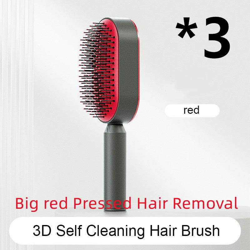 "Self Cleaning Hair Brush For Women One-key Cleaning Hair Loss Airbag Massage Scalp Comb Anti-Static Hairbrush - MANDOTOS"