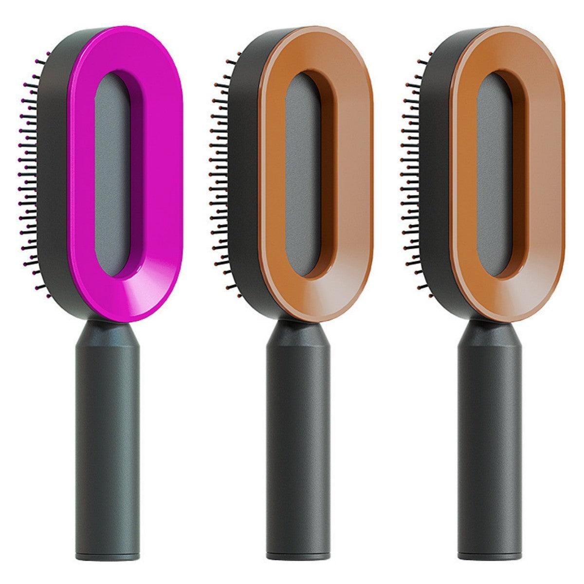 "Self Cleaning Hair Brush For Women One-key Cleaning Hair Loss Airbag Massage Scalp Comb Anti-Static Hairbrush - MANDOTOS"