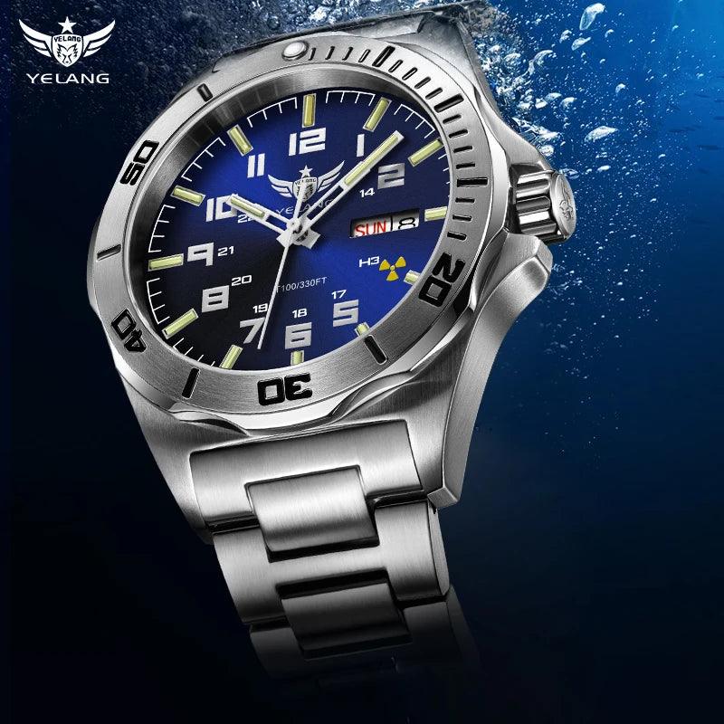 "Yelang V1019 Brand 44MM Men Watch NH36 100M PROFESSIONAL WATERPROOF Deep Diving Mechanical Automatic Watch Sapphire Lens Reloj - MANDOTOS"