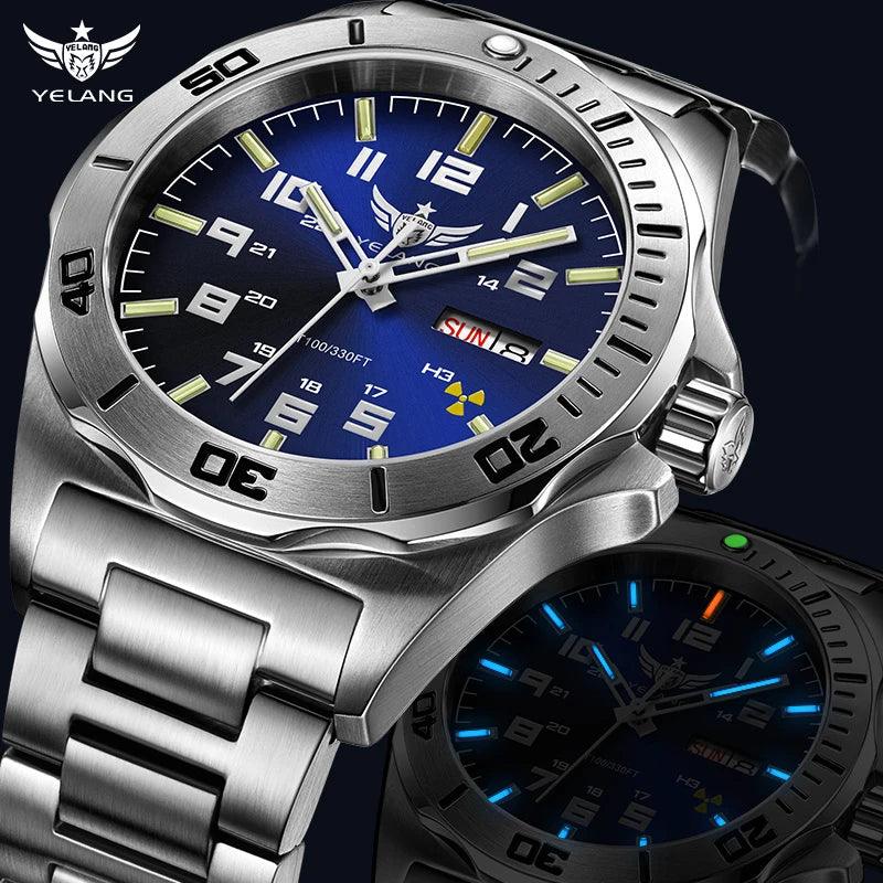 "Yelang V1019 Brand 44MM Men Watch NH36 100M PROFESSIONAL WATERPROOF Deep Diving Mechanical Automatic Watch Sapphire Lens Reloj - MANDOTOS"