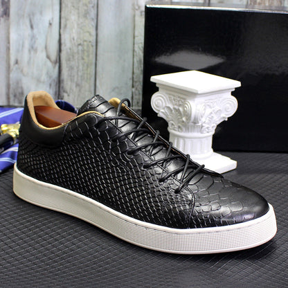 "Men's Embossed Casual Leather Shoes - MANDOTOS"
