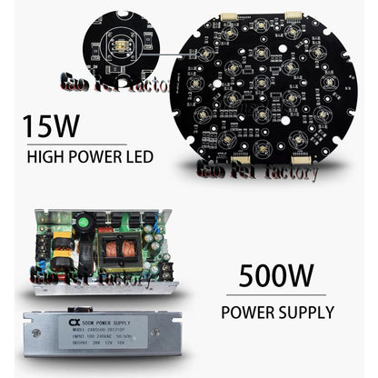 "4-In-1 RGBW LED Zoom Lyre Wash Moving Head DJ Lights with Flight Cases - MANDOTOS"