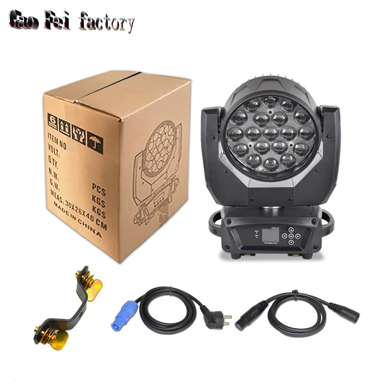 "4-In-1 RGBW LED Zoom Lyre Wash Moving Head DJ Lights with Flight Cases - MANDOTOS"