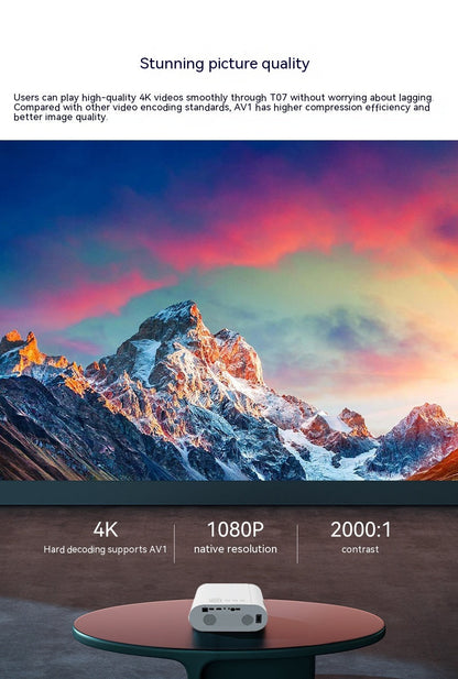 "T07 Full HD Smart Projector - 320 ANSI Lumens Brightness - MANDOTOS"