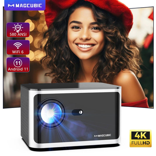 "Magcubic 580ANSI Projector Android 11 4K 1080P Wifi6 Voice Control Allwinner H713 Electronic Focus BT5.0 Home Cinema HY350 Pro - MANDOTOS"