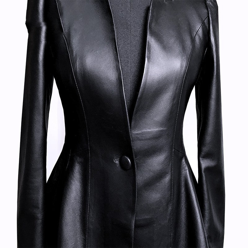 "Short Women's Leather Jacket - Effortless Style - MANDOTOS"