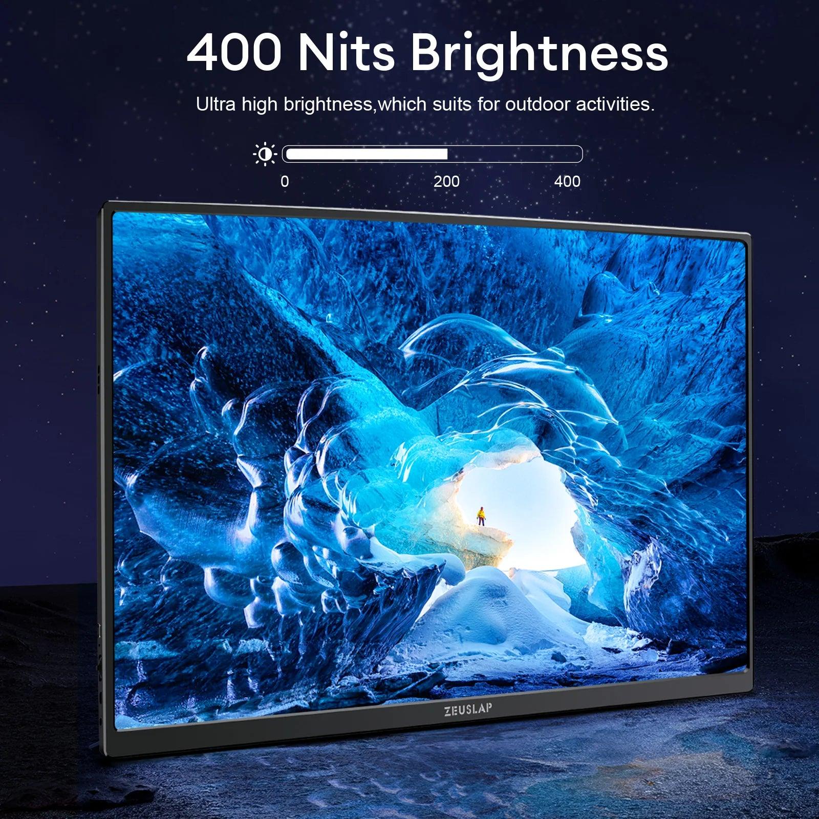 "ZEUSLAP 16\" Portable Monitor 100%sRGB 1200P IPS Screen Travel Gaming Computer Display for Steam Deck Laptop Switch PS4 PS5 Xbox - MANDOTOS"