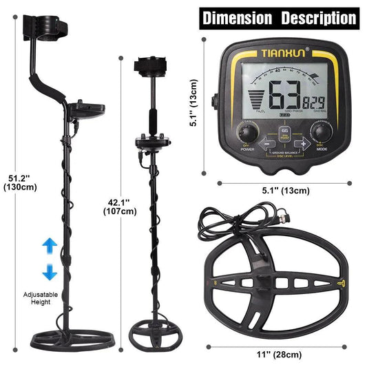 "TX-850 Metal Detector Underground Professional Depth 2.5m Scanner Search Finder Gold Detector Treasure Hunter Pinpointer 11inch - MANDOTOS"
