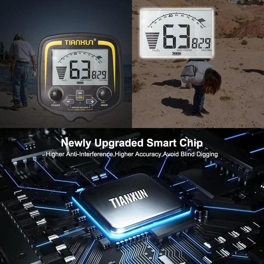 "TX-850 Metal Detector Underground Professional Depth 2.5m Scanner Search Finder Gold Detector Treasure Hunter Pinpointer 11inch - MANDOTOS"