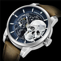 "Skull Sapphire Mirror Mechanical Waterproof Hollow Belt Watch - MANDOTOS"