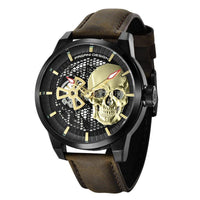 "Skull Sapphire Mirror Mechanical Waterproof Hollow Belt Watch - MANDOTOS"