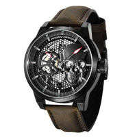 "Skull Sapphire Mirror Mechanical Waterproof Hollow Belt Watch - MANDOTOS"