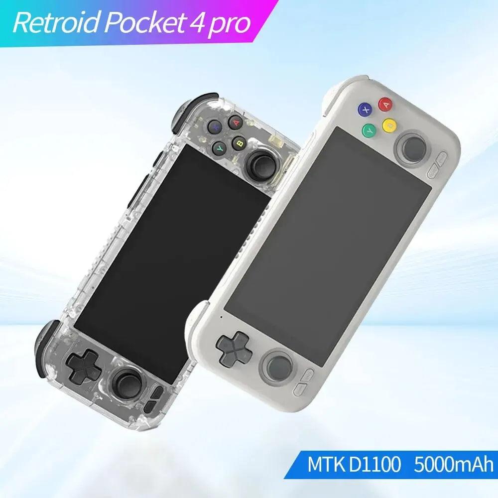 "Retroid Pocket 4Pro Handheld Game Console 4.7Inch Touch Screen RAM 8GB WiFi 6.0 Bluetooth 5.2 5000mAh Games Hobbies Gift - MANDOTOS"