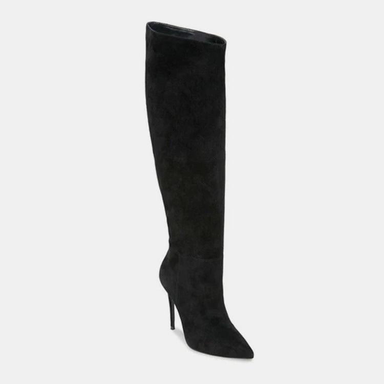 "Stiletto Heels Pleated High Over The Knee Boots - MANDOTOS"