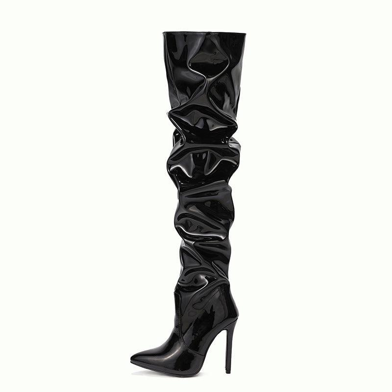 "Knee High Long Boots Women Fashion Super High Heel Party Shoes - MANDOTOS"