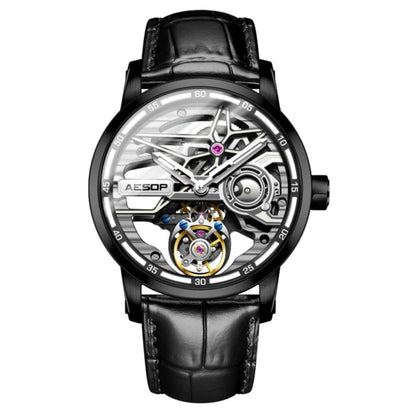 "AESOP Men Flying Tourbillon Mechanical Full Skeleton Waterproof Watches Top Brand Luxury Watch for Men Sapphire With Diamond Man - MANDOTOS"