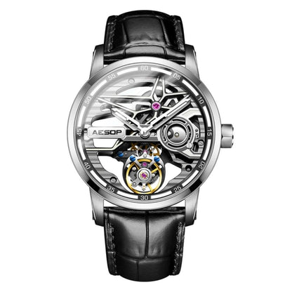 "AESOP Men Flying Tourbillon Mechanical Full Skeleton Waterproof Watches Top Brand Luxury Watch for Men Sapphire With Diamond Man - MANDOTOS"