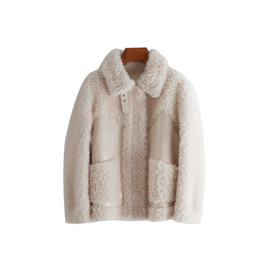 "Chic Women's Sheep Shearling Coat - MANDOTOS"