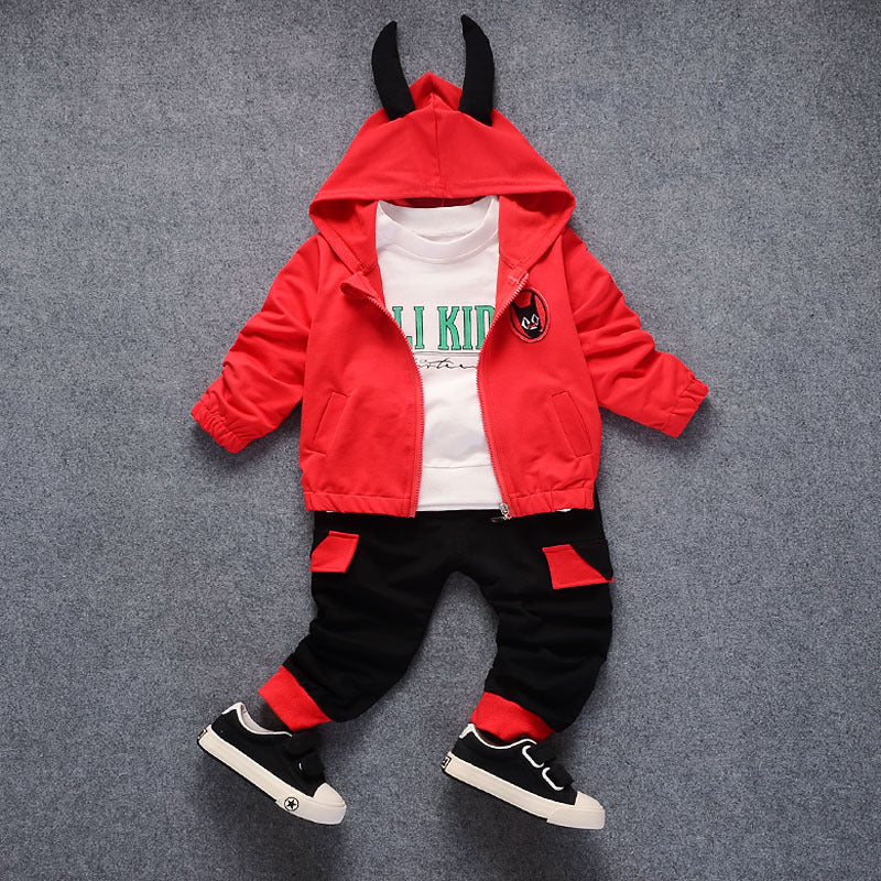 Children's boys' autumn three-piece suit by Ancient Energy, featuring a jacket, shirt, and trousers, suitable for special occasions.