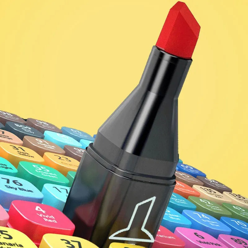 Ancient Energy 120-color manga brush marker pen set, featuring vibrant student markers for art and illustration projects.