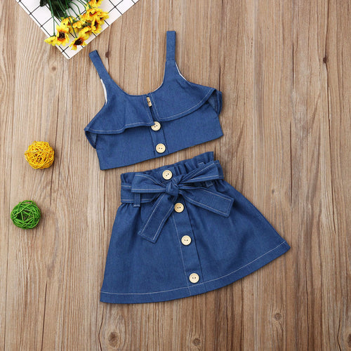 Children's girls' suspender skirt by Ancient Energy, featuring a stylish, casual design with adjustable straps and a comfortable fit.