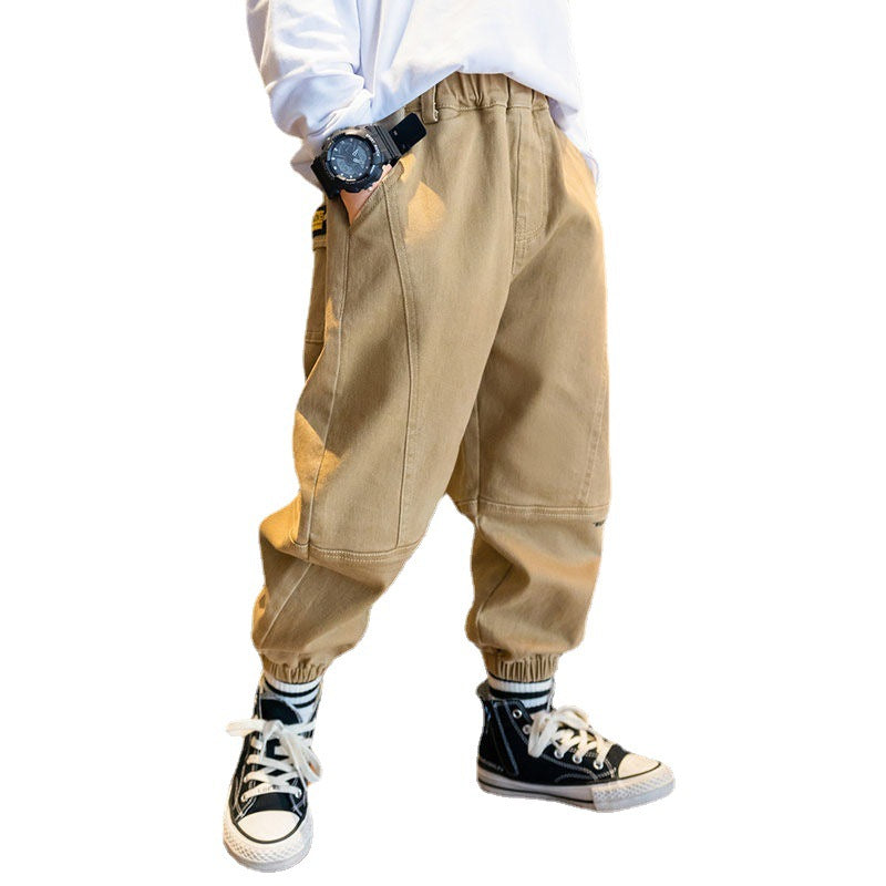 Ancient Energy boys' children's footwear overalls trousers, casual and comfortable for middle and older kids, shown in the image.