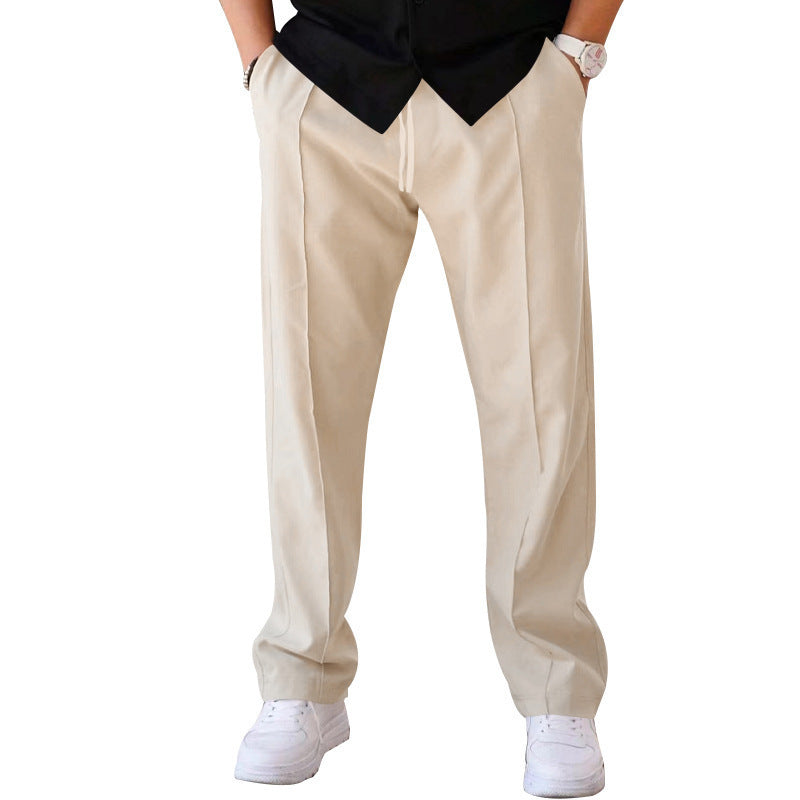 Men's Trousers Sports Casual Loose Straight Pants With Drawstring Design Clothing - MANDOTOS